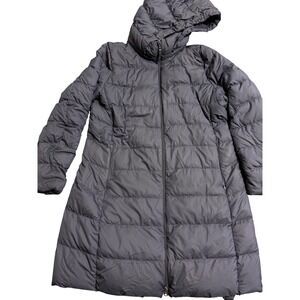 Uniqlo Ultra‎ Light Down Long Coat Navy Blue Hooded Puffer Jacket XL 212-419852